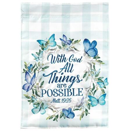 RECINTO 13 x 18 in. Wreath Garden Flag with All Things RE3459528